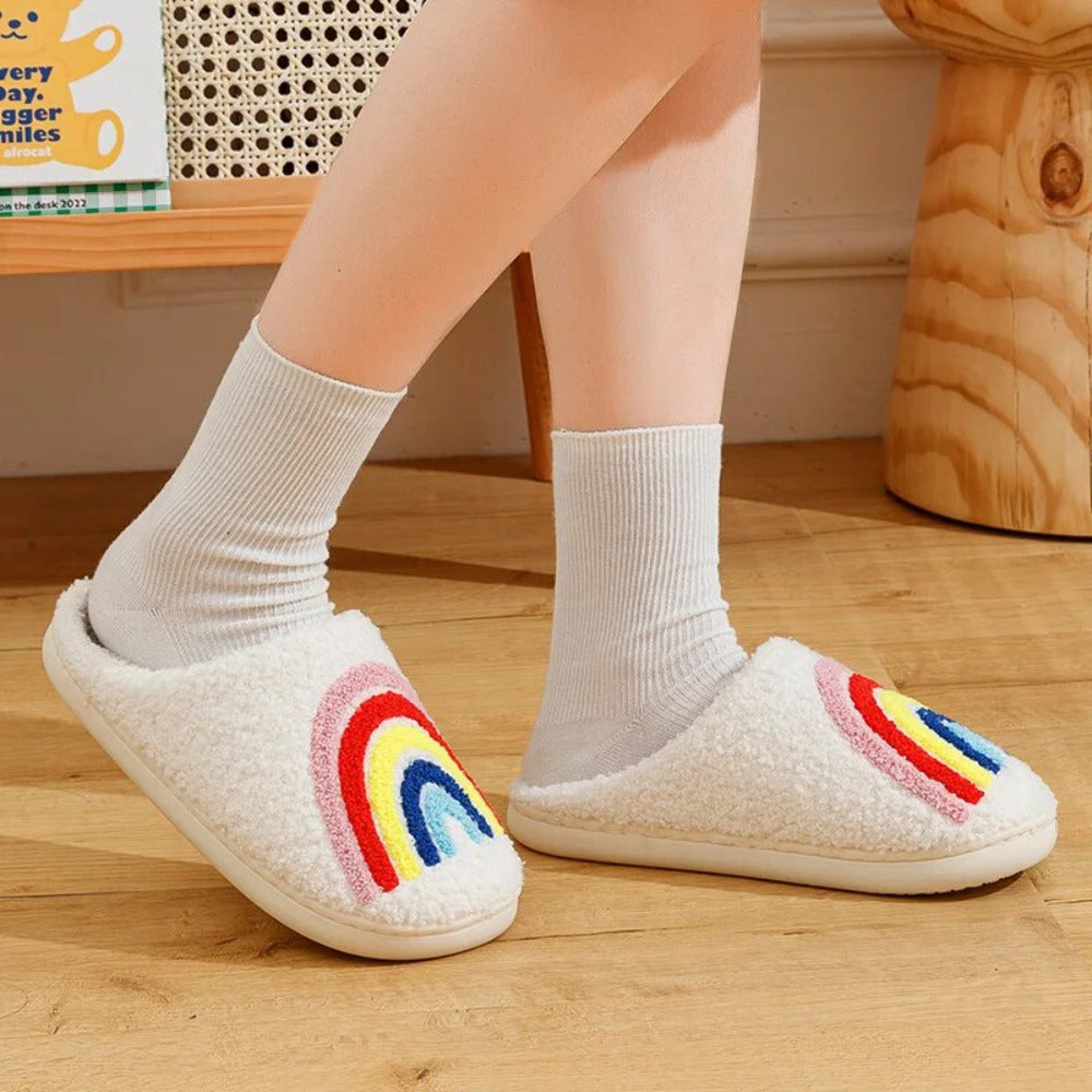 Mochi Mart Rainbow Slippers - Cosy and stylish pastel and bright rainbow slippers