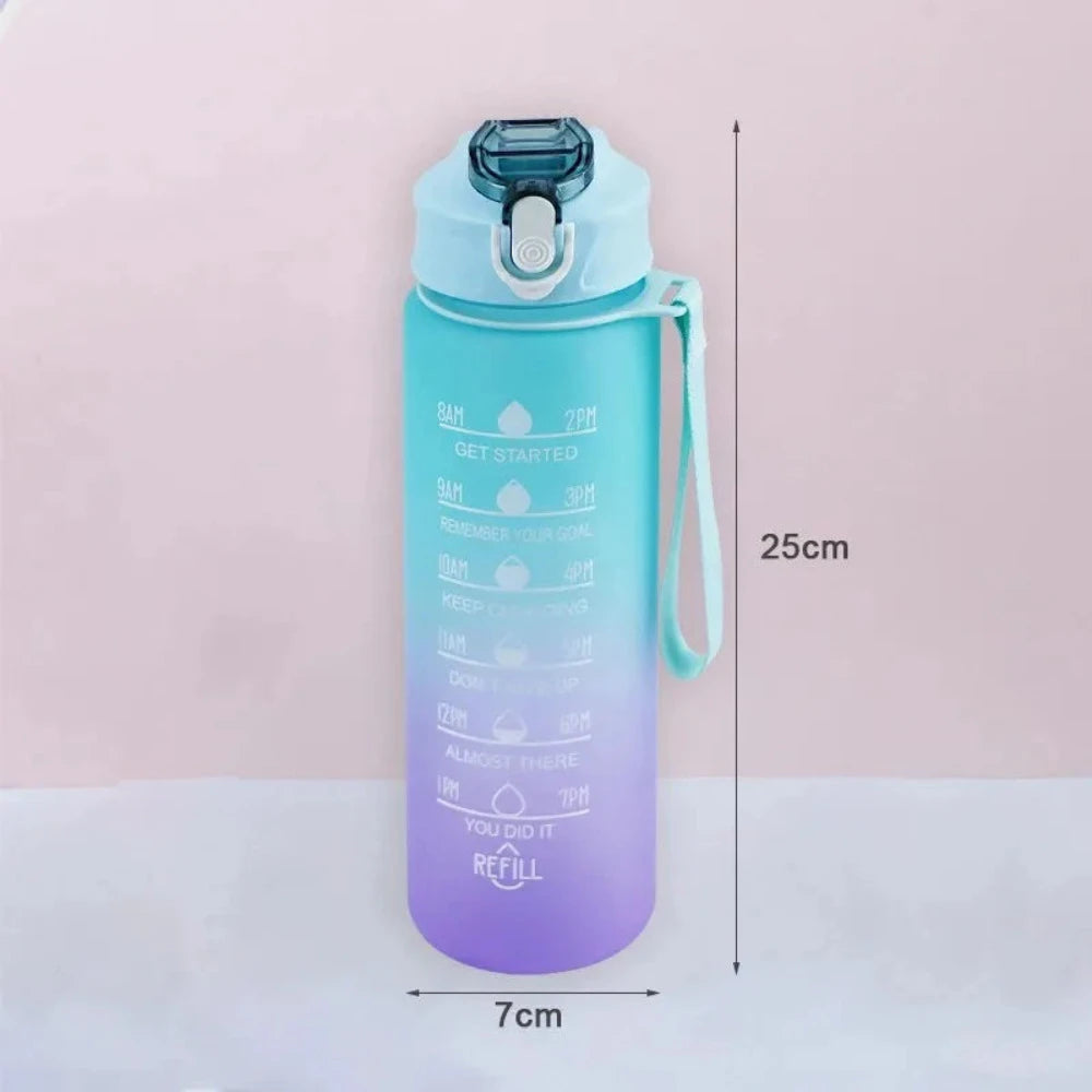 Mochi Mart Motivational Time Marked Water Bottle