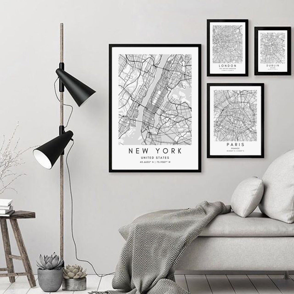 Mochi Mart Personalised Custom City Map Print Wall Art