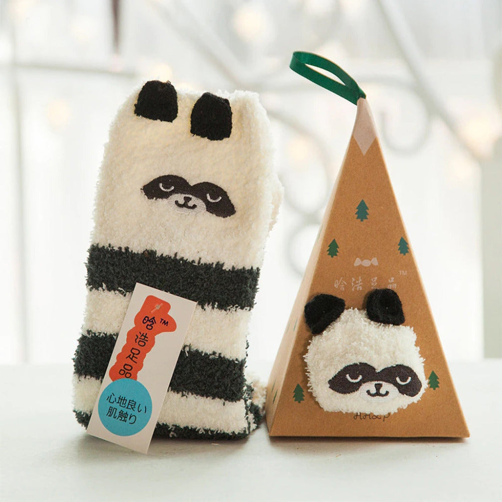 Mochi Mart Cute Fluffy Animal Socks Panda