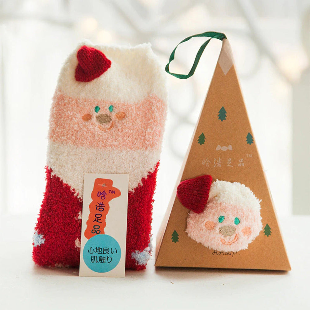 Mochi Mart Cute Animal Fluffy Socks Santa 