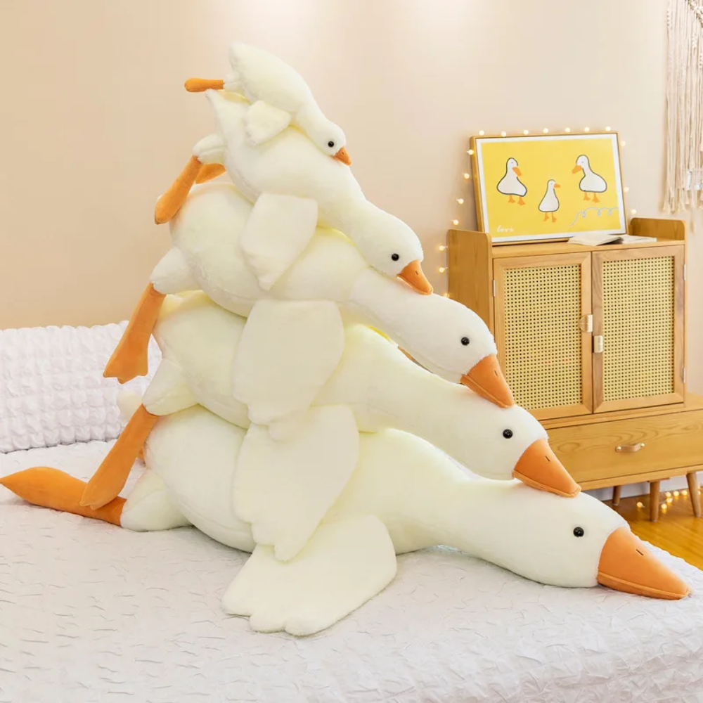 Goose Plush Giant White Fluffy Stuffed Long Goose Plushie Mochi Mart