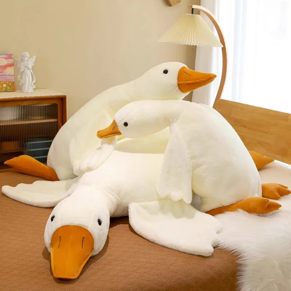 Goose Plush Giant White Fluffy Stuffed Long Goose Plushie