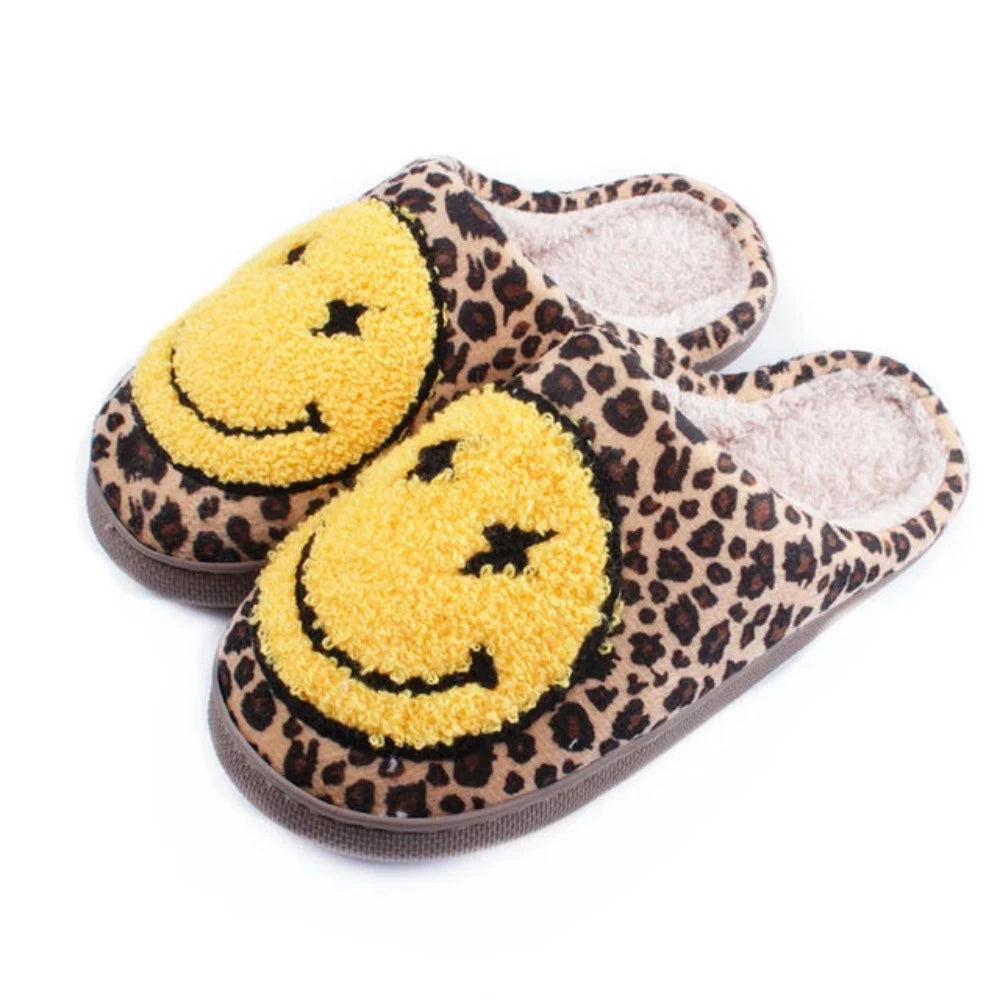 Retro Lightning Smiley Face Slippers