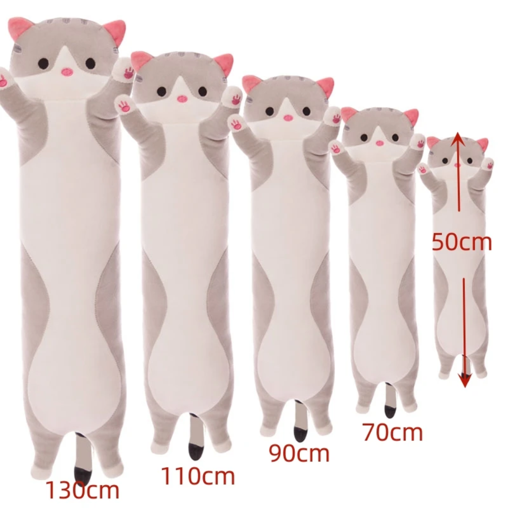Long Cat Plush Body Pillow Cute Stuffed Fluffy Cat Plushie