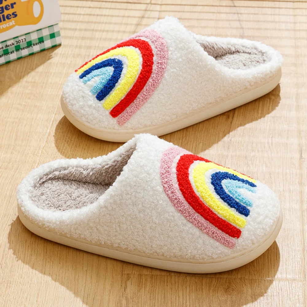 Mochi Mart Rainbow Slippers - Cosy and stylish pastel and bright rainbow slippers