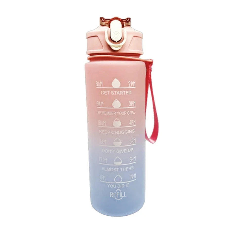 Mochi Mart Motivational Time Marked Water Bottle