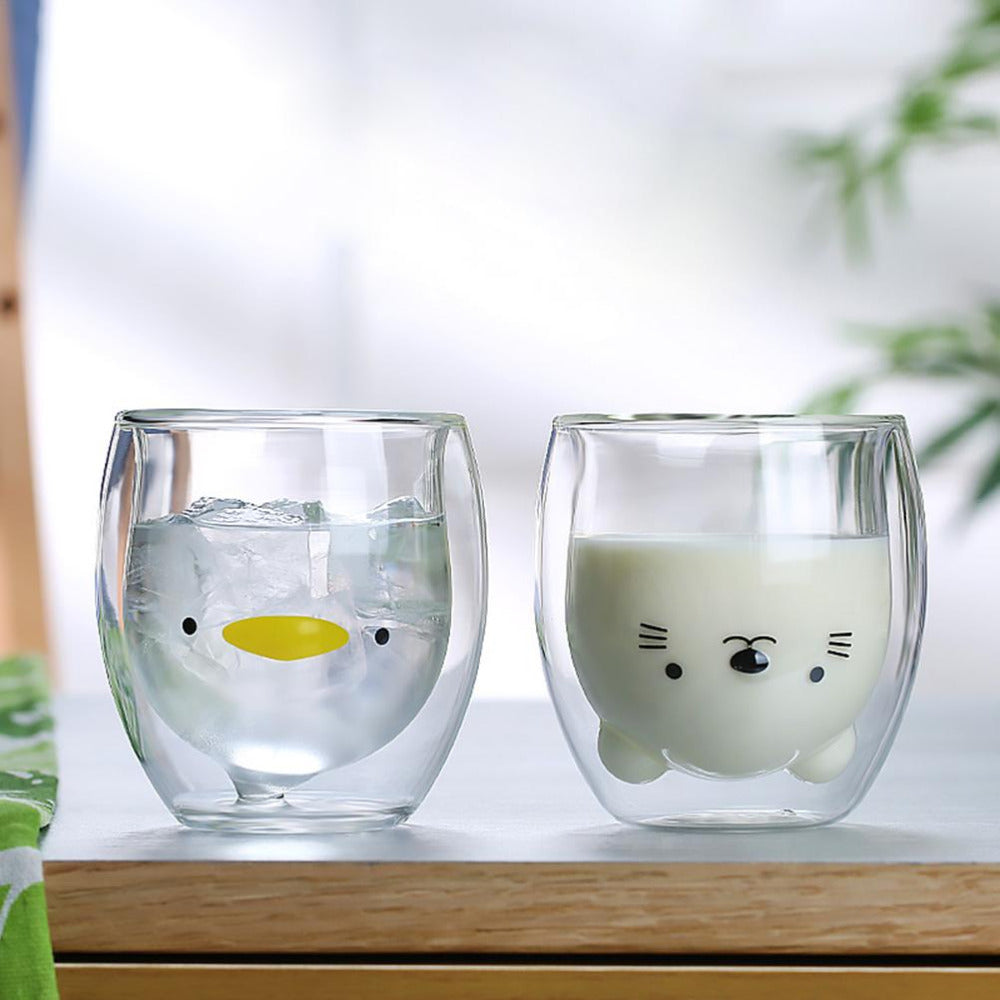 3d Cute Animals Coffee Mug Glass Water Cup Coffee Milk Juice