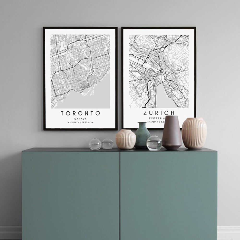 Mochi Mart Personalised Custom City Map Print Wall Art