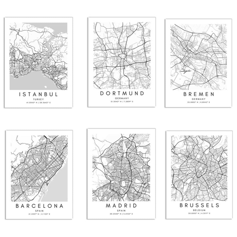 Mochi Mart Personalised Custom City Map Print Wall Art