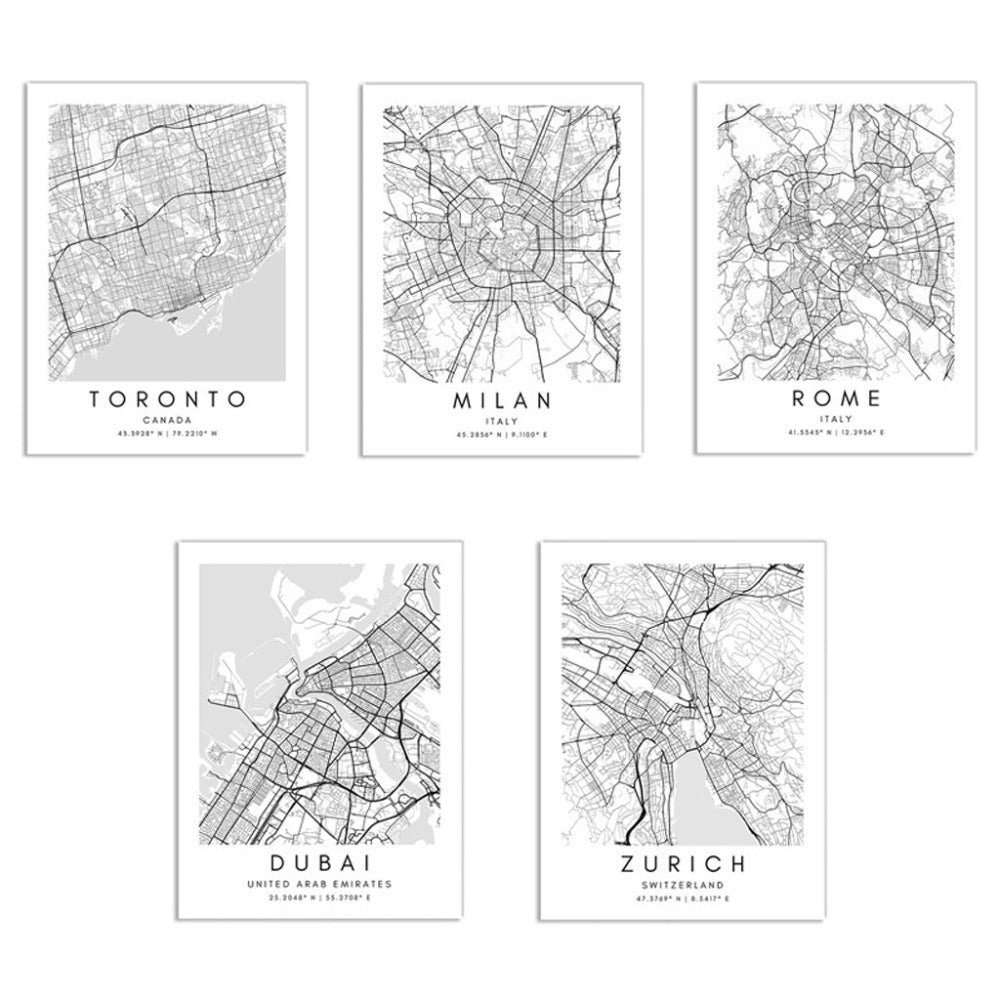 Mochi Mart Personalised Custom City Map Print Wall Art