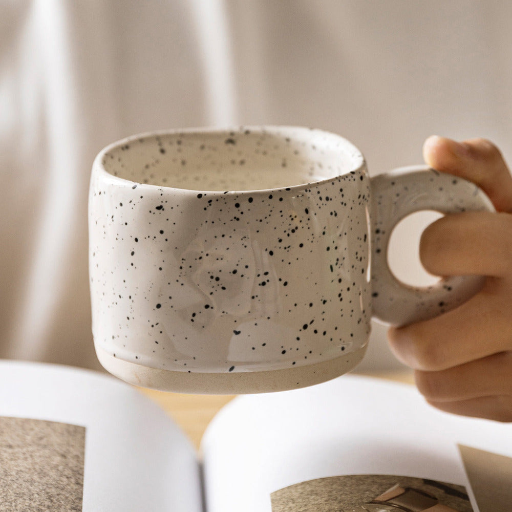 Nordic Ceramic Ring Handle Mug  Trendy Pottery Cups – Mochi Mart