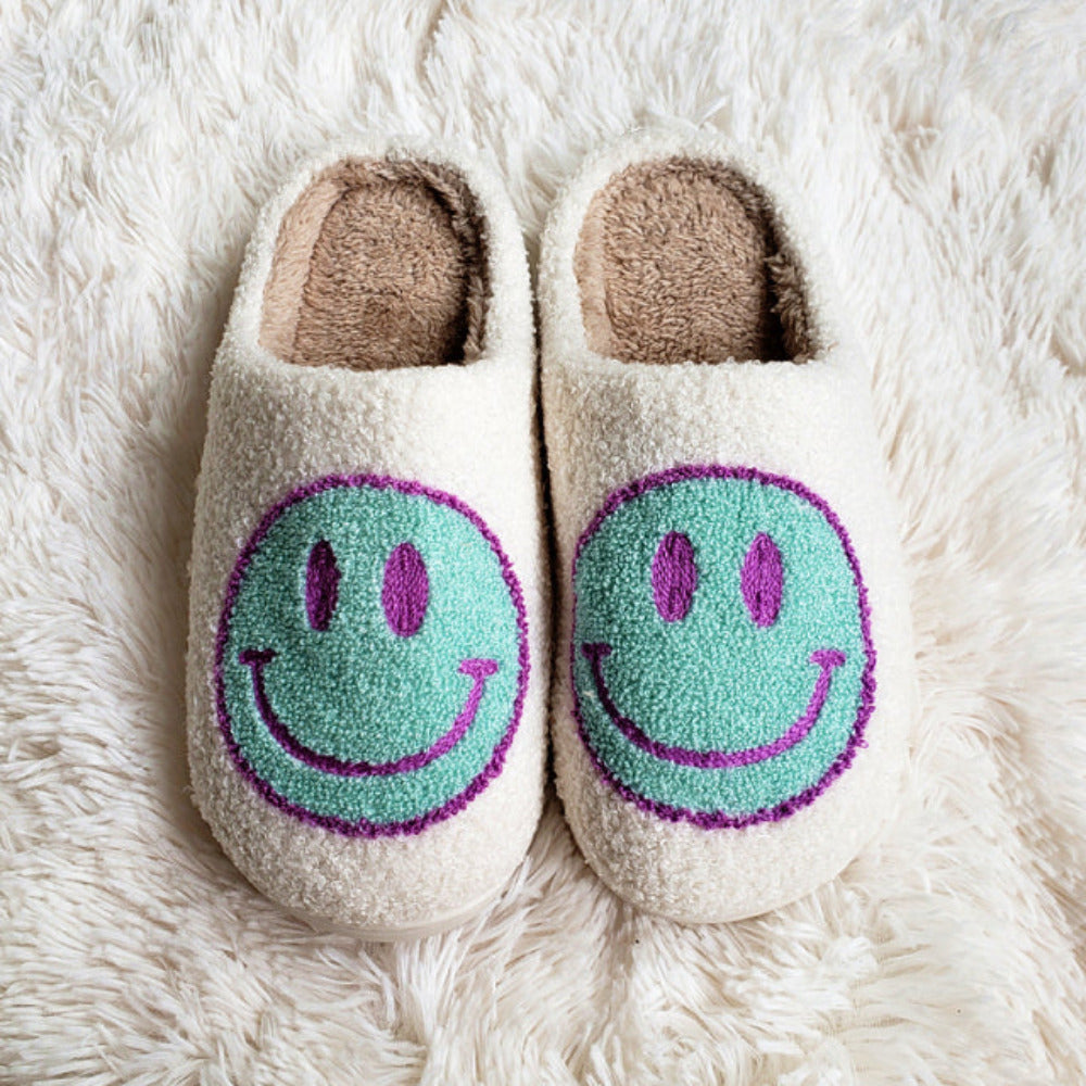 Mochi Mart Retro Smiley Face Slippers